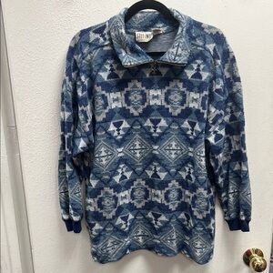 Vintage Stefano multi blue pullover, Aztec, tribal size medium